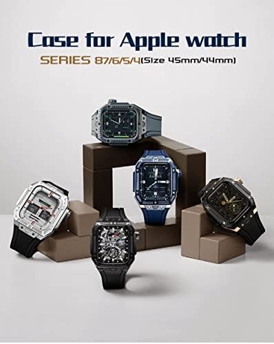 KANUZ Luxus Szénszálas Esetben Módosítás Kit，Apple Karóra 44 mm Viton Nézni Zenekar Iwatch 6 5 4 SE 44mm