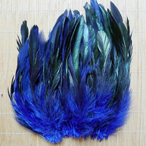 SELCRAFT Természetes Kék 100/sok Gyönyörű Ekrü Kakas Toll 12.5-20cm/ 5-8 num.1156