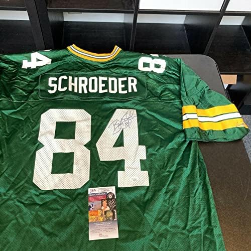 Bill Schroeder Aláírt Puma Green Bay Packers Jersey SZÖVETSÉG COA - Dedikált NFL Mezeket