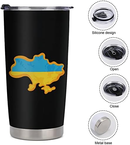 Az Ukrán Zászlót Térkép Műanyag Bögre Vákuum Szigetelt Kávét Tartós Autó Kupa Divat Bögre