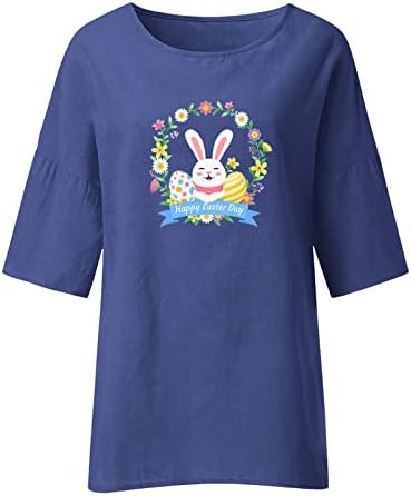 Húsvéti Pólók Női 3/4-Es Ujjú Oldalon Vágott Tunika Maximum Nyári Alkalmi Tshirt Kényelmes, Puha Pamut