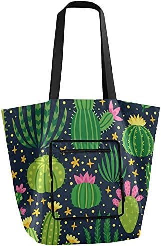 Növények Kaktusz Összecsukható Váll Táska Újrahasználható bevásárlótáska Nehéz az Iskola Táska Bevásárló