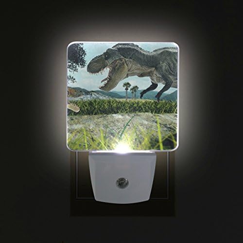 2 db Plug-in LED-es Éjszakai Fény 3D Renderelés Dinoszauruszok Nightlights az Alkonyat Hajnal Érzékelő