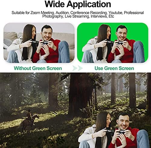 EMART Zöld Képernyő Hátteret, állvánnyal, 5x7 ft Összecsukható Greenscreen Hordozható T-Alakú Háttér Támogatási