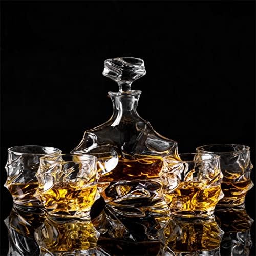 DSFEOIGY Whiskys Üveget Szett 4 Bourbon Szemüveg Nagy Likőr Vodka Üveg Kancsó Ajándék Férfiaknak Szülinapi
