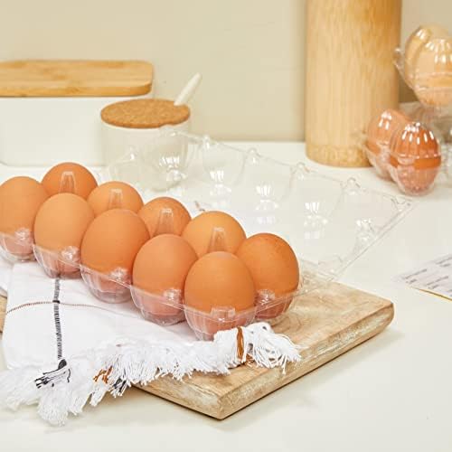 36 Pack tojástartók Tömeges Tartja 10 Csirke, Tojás Dátum Címkék, Átlátszó Műanyag Tálca
