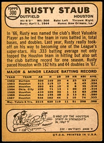 1968 Topps 300 Rozsdás Staub Houston Astros (Baseball Kártya) Dean Kártyák 2 - JÓ Astros
