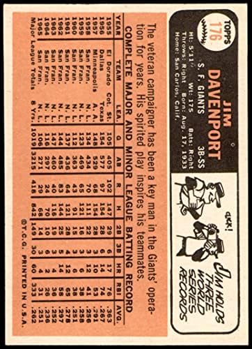 1966 Topps 176 Jim Davenport San Francisco Giants (Baseball Kártya) NM/MT Óriások