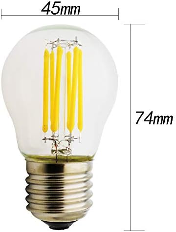 G45 4W Vintage LED Izzó,2700K-2800K Meleg Fehér, 40W Izzó Egyenértékű,E26/27 Közepes Bázis LED Izzószálas