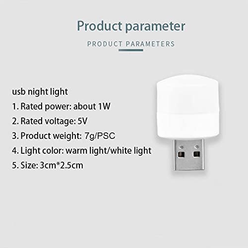 USB Fények Este, Mini LED Izzó, Plug-in, Meleg Fehér, Kompakt, Ideális Hálószoba, Fürdőszoba, Gyerekszoba,