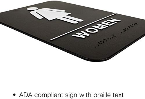 Excello Globális Termékek Műanyag Wc Jel: Könnyen Szerelhető a Braille - (ADA Kompatibilis), Nagy Business