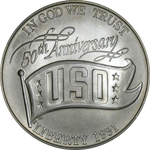 1991 D USO 50 éves jubileuma alkalmából Megemlékező BU Ezüst Dollár - Gem Brilliant Uncirculated - MINKET