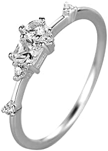 Női Gyűrűk Tér Gyűrű Egyszerű Javaslat Gyűrű Szabálytalan Kis Gyémánt Cirkon Gyűrű Valentin Napi Ajándék