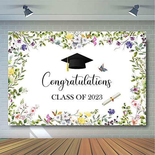 Avezano Virágos Érettségi Hátteret Gratulálok Osztály 2023 Érettségi Party Dekoráció, Növényzet, a Virágok