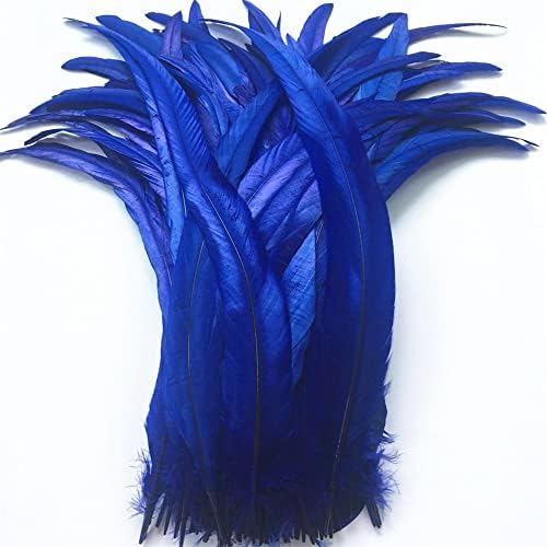 Zamihalaa - 50pcs Royal Kék Kakas Farok Tollak a Kézműves 12-14 / 30-35cm Természetes Kakas Toll Esküvői