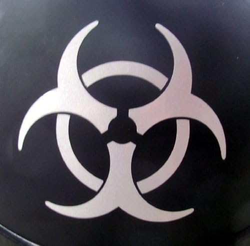 Fényvisszaverő Biohazard - 3 x 2 3/4 die vágott vinyl matrica a sisakok, a windows, autók, teherautók,
